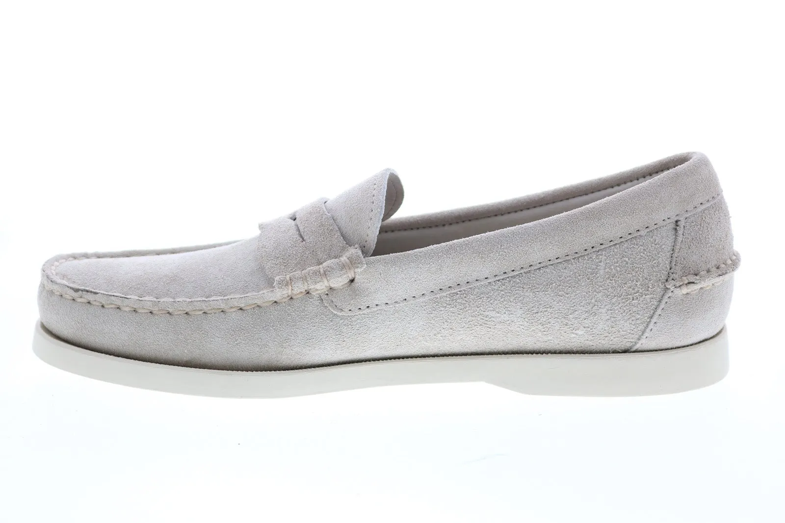 Sebago Dan Boat Flesh Out 7111MSW Mens Gray Loafers & Slip Ons Penny Shoes