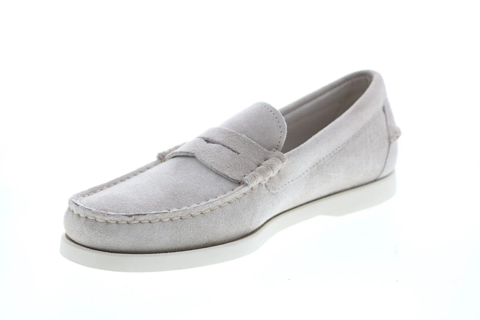 Sebago Dan Boat Flesh Out 7111MSW Mens Gray Loafers & Slip Ons Penny Shoes