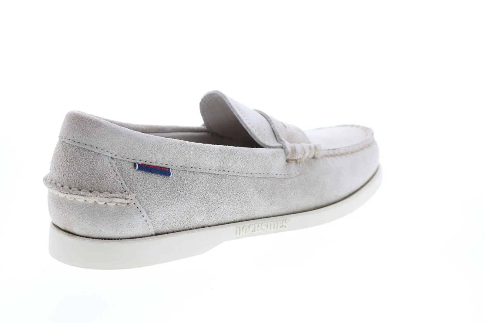 Sebago Dan Boat Flesh Out 7111MSW Mens Gray Loafers & Slip Ons Penny Shoes