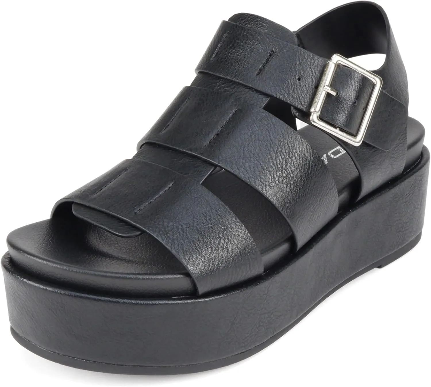 Soda "Bossi ~ Women Round Toe Flatform Fisherman Wedge Sandals with Adjustable Buckle