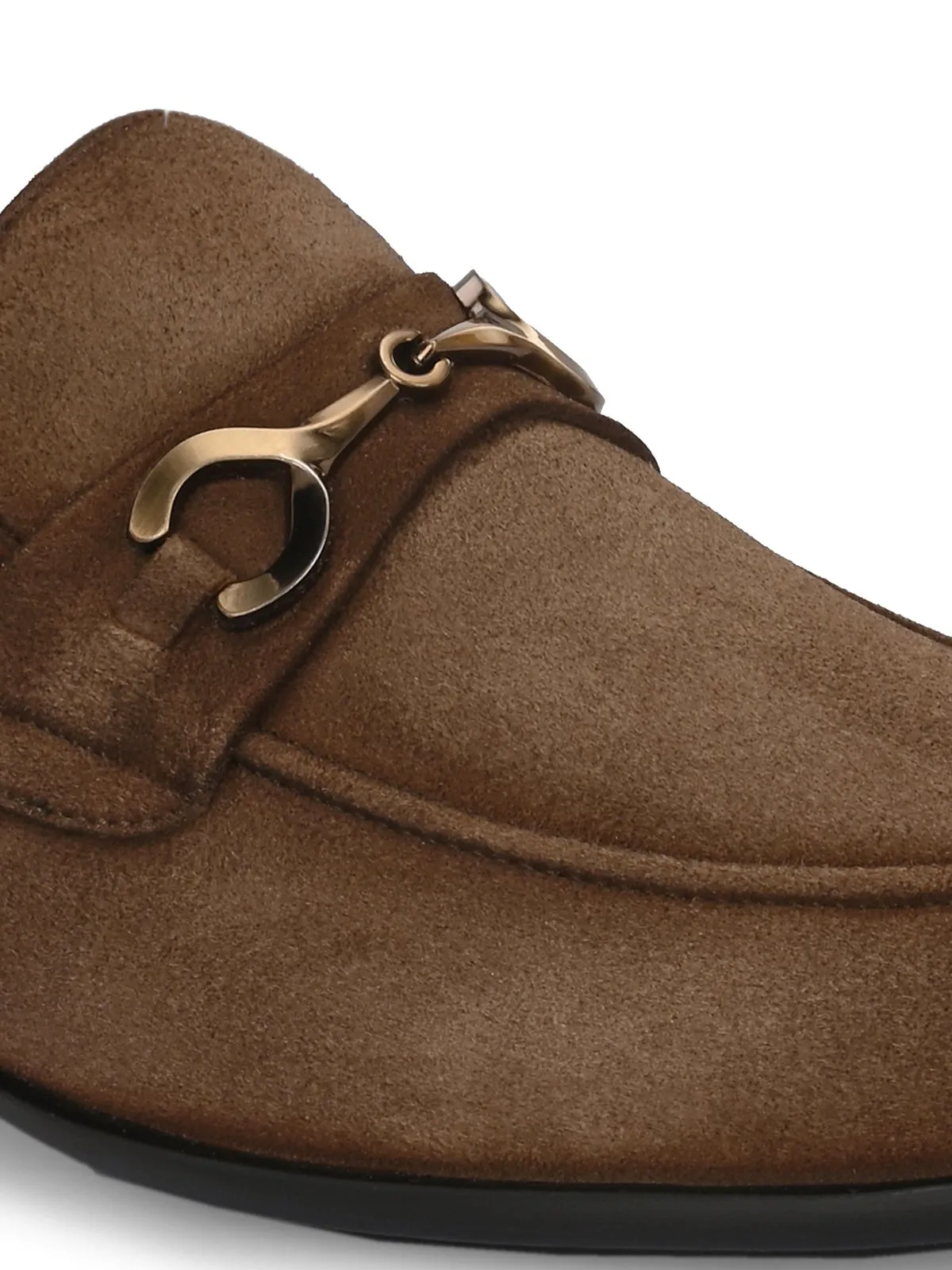 Star Dust Buckled Leather Loafers