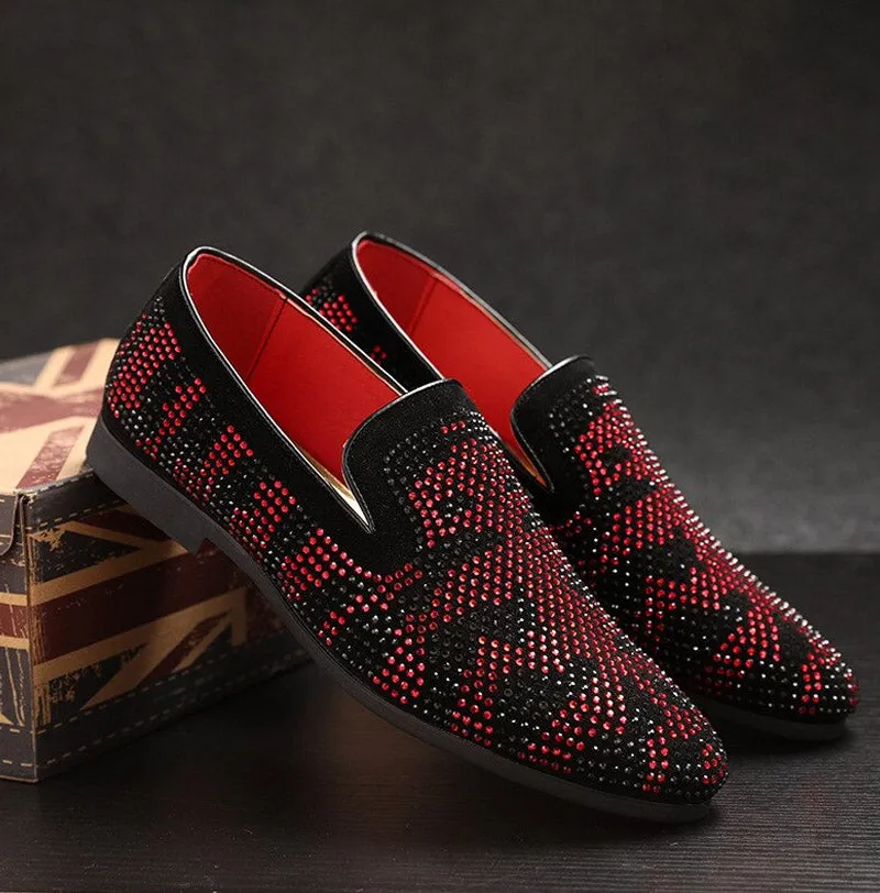 Stylish Contrast Color Faux Suede Loafers