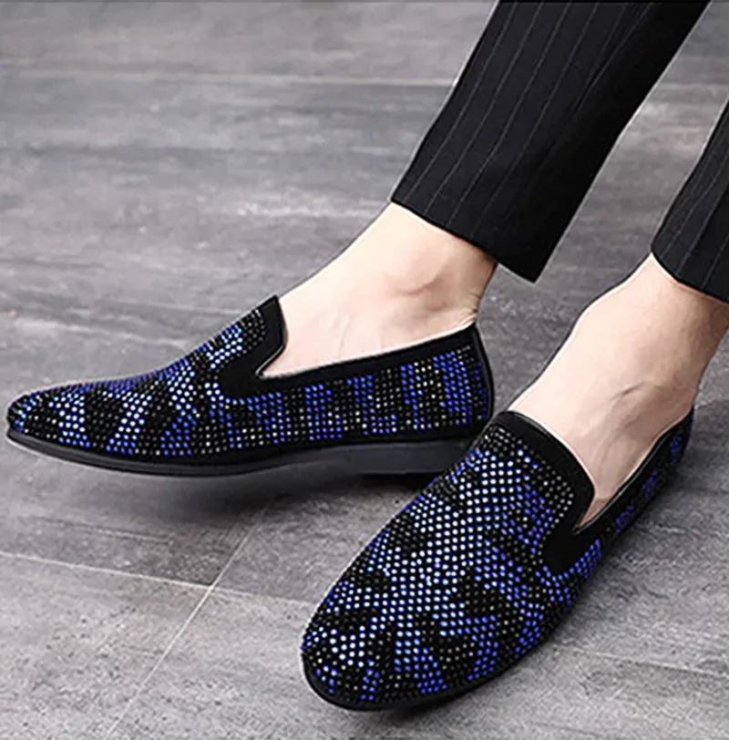 Stylish Contrast Color Faux Suede Loafers