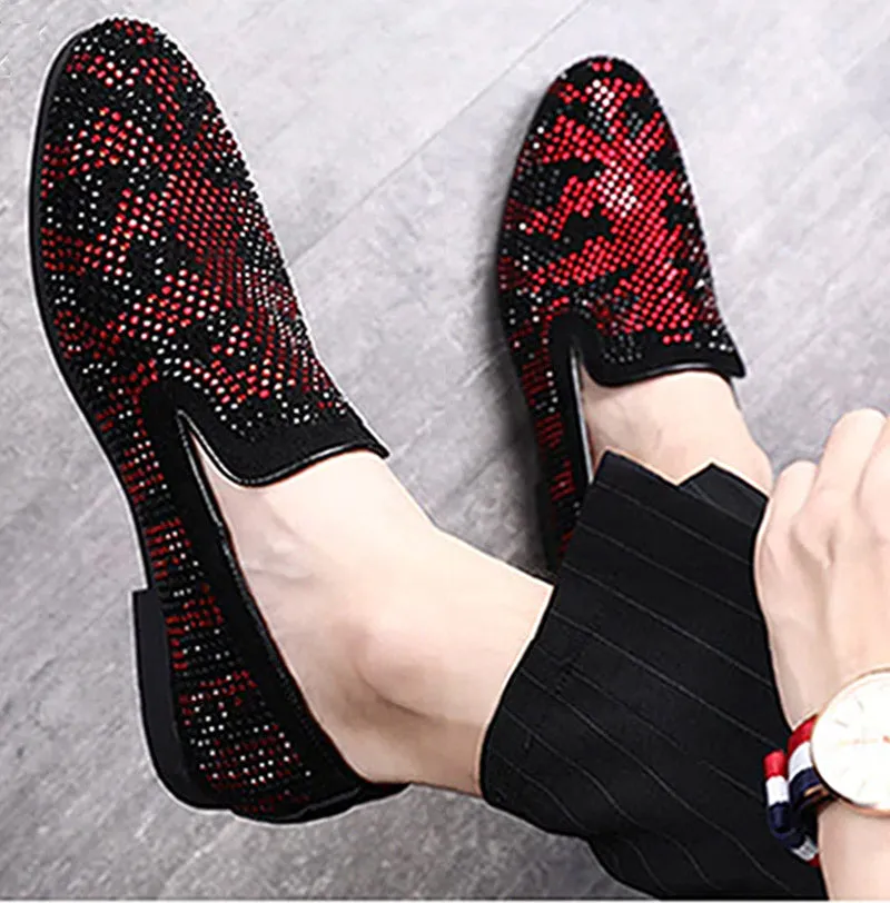 Stylish Contrast Color Faux Suede Loafers