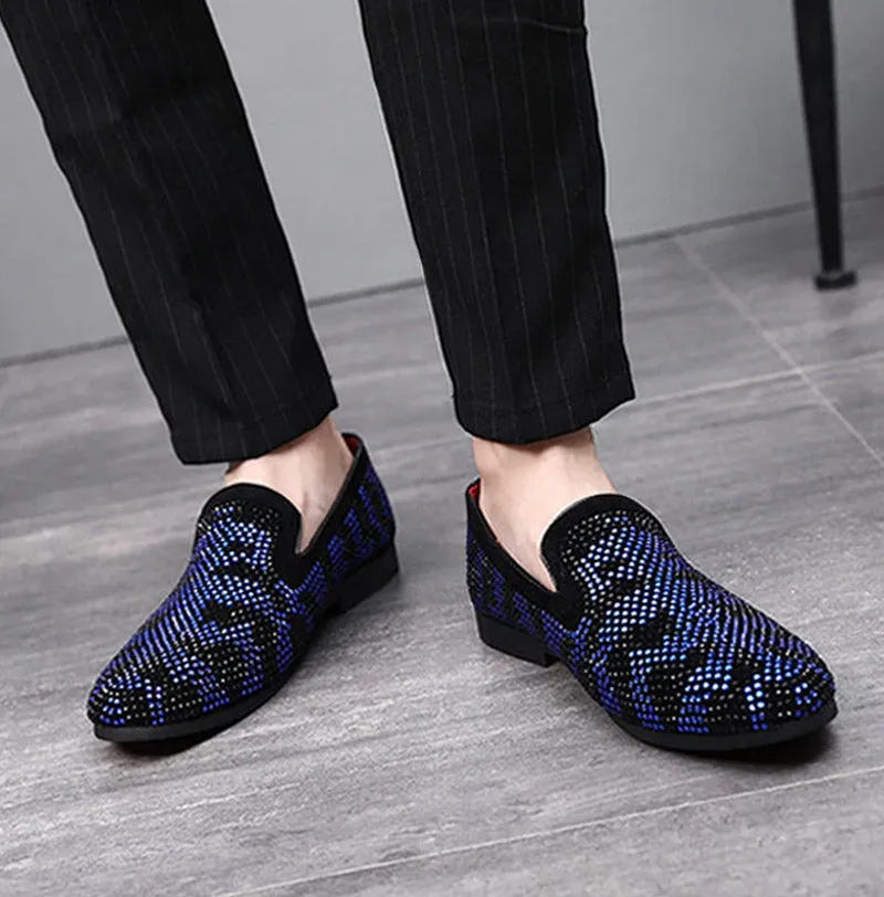 Stylish Contrast Color Faux Suede Loafers