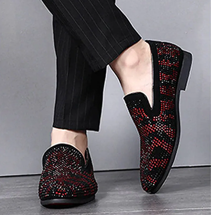 Stylish Contrast Color Faux Suede Loafers