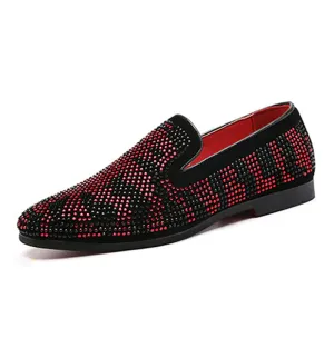 Stylish Contrast Color Faux Suede Loafers