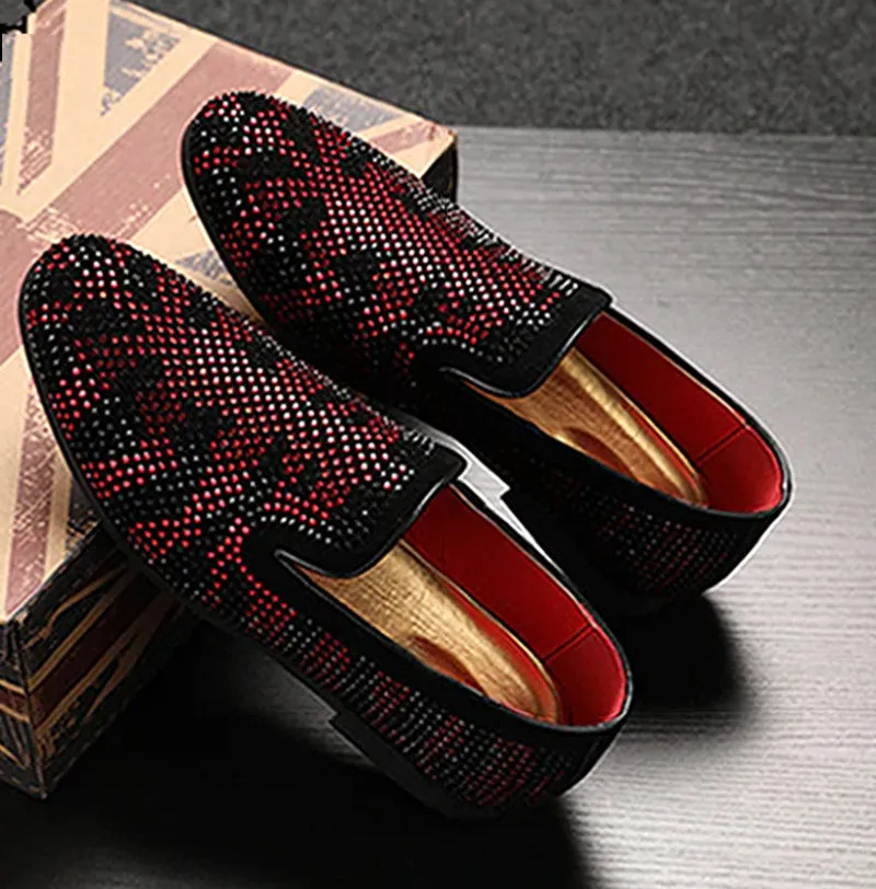 Stylish Contrast Color Faux Suede Loafers