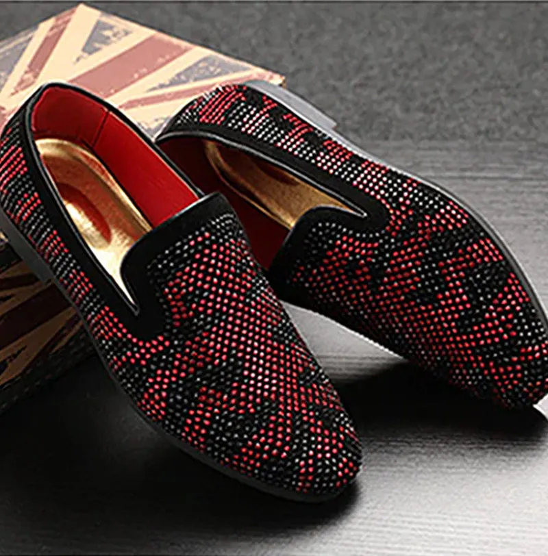 Stylish Contrast Color Faux Suede Loafers