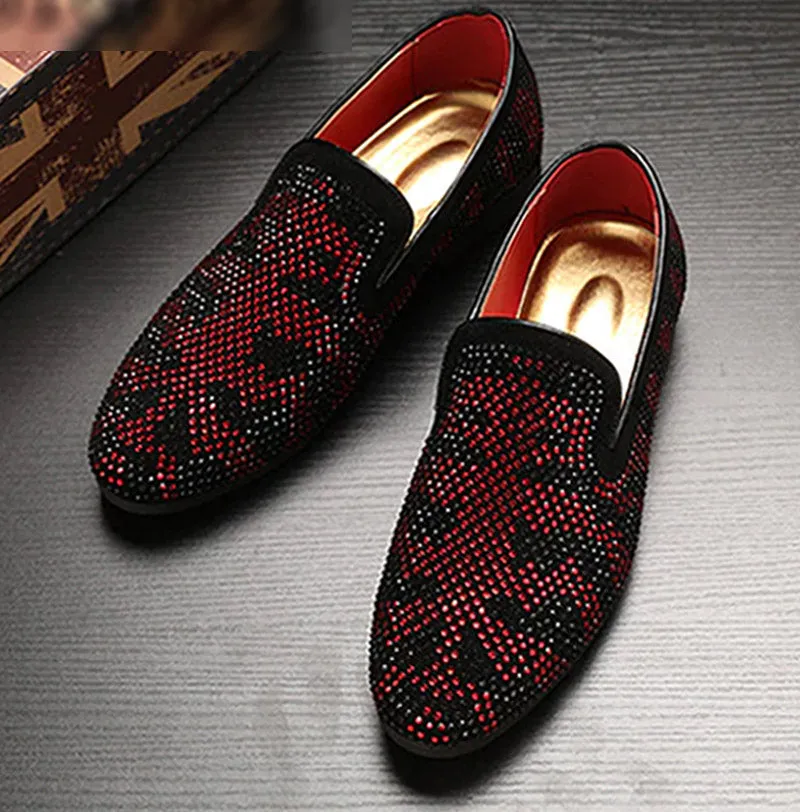 Stylish Contrast Color Faux Suede Loafers