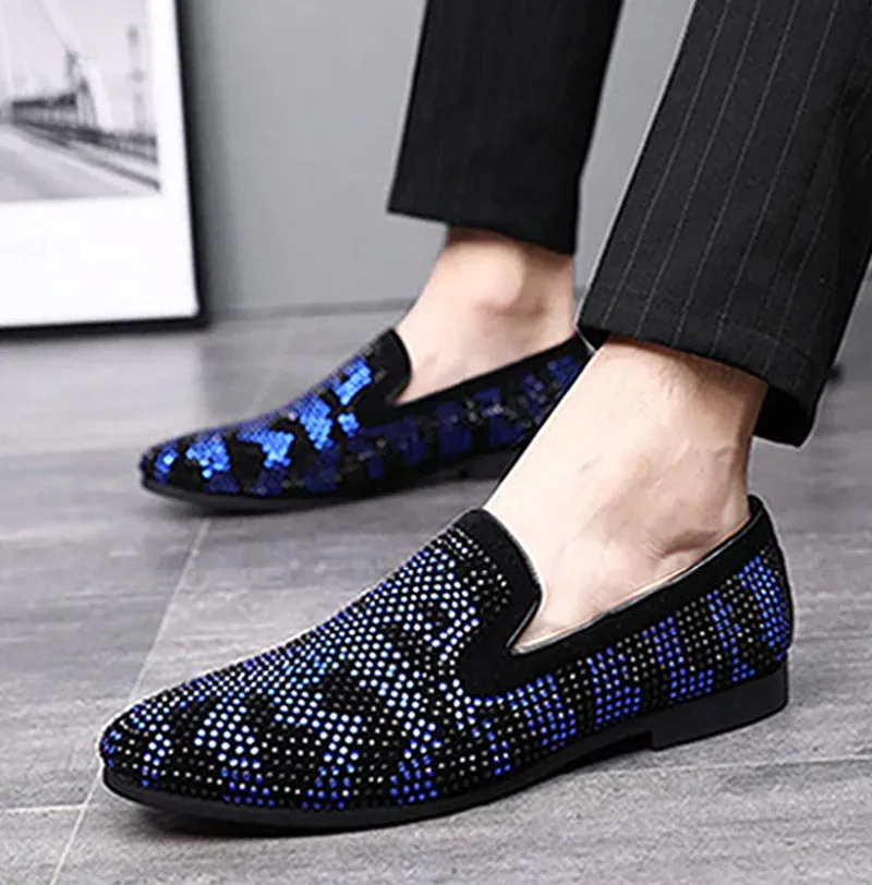 Stylish Contrast Color Faux Suede Loafers