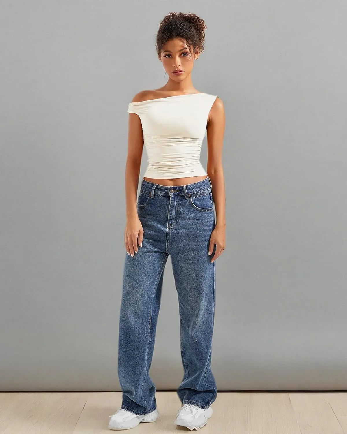 SUUKSESS Women Off Shoulder Tops Sleeveless Shirts Y2K Going Out Crop Tank Top