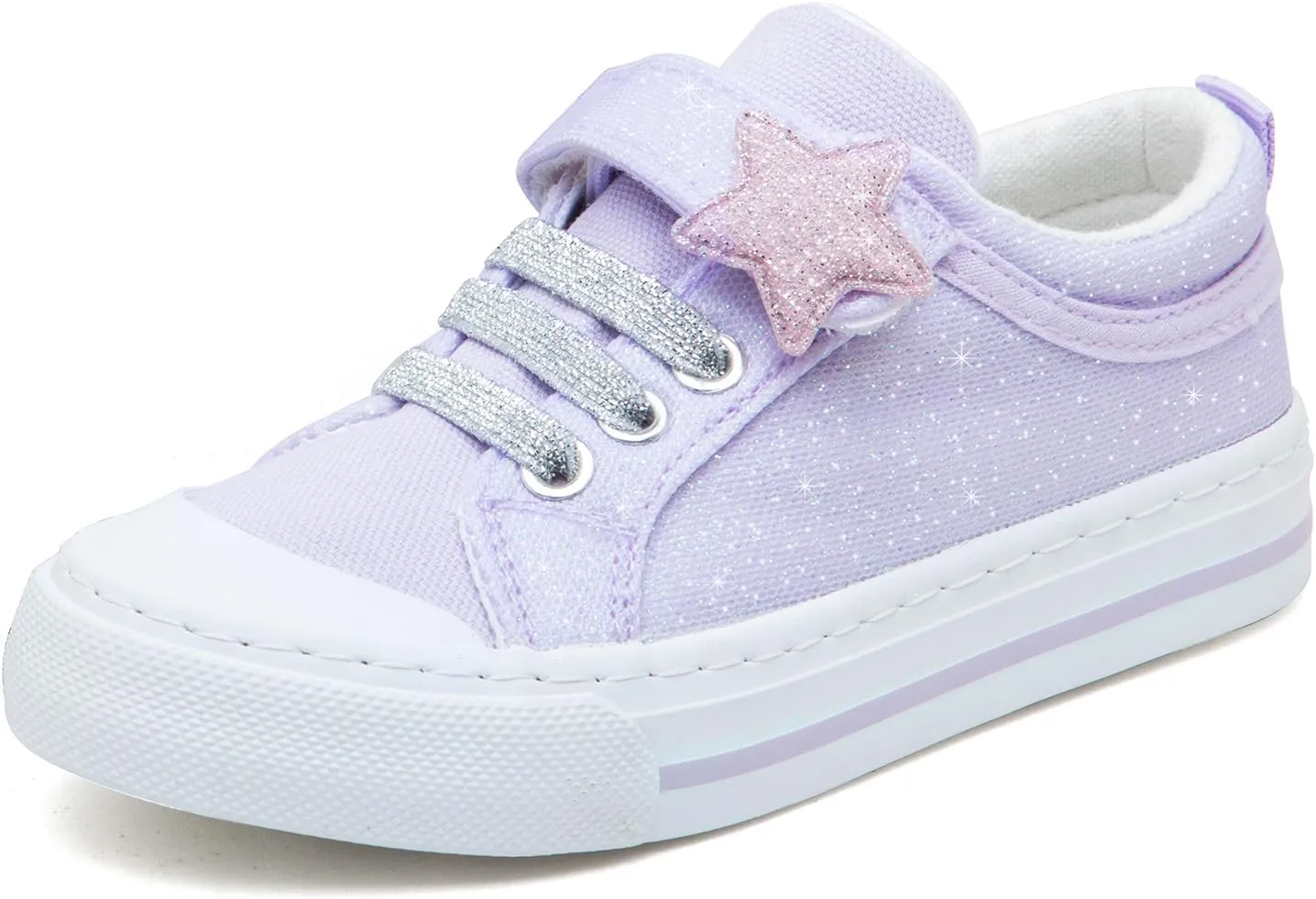 ToandonToddler Kids Sneakers Sparkle Fashion Glitter Sequins Canvas Shoes