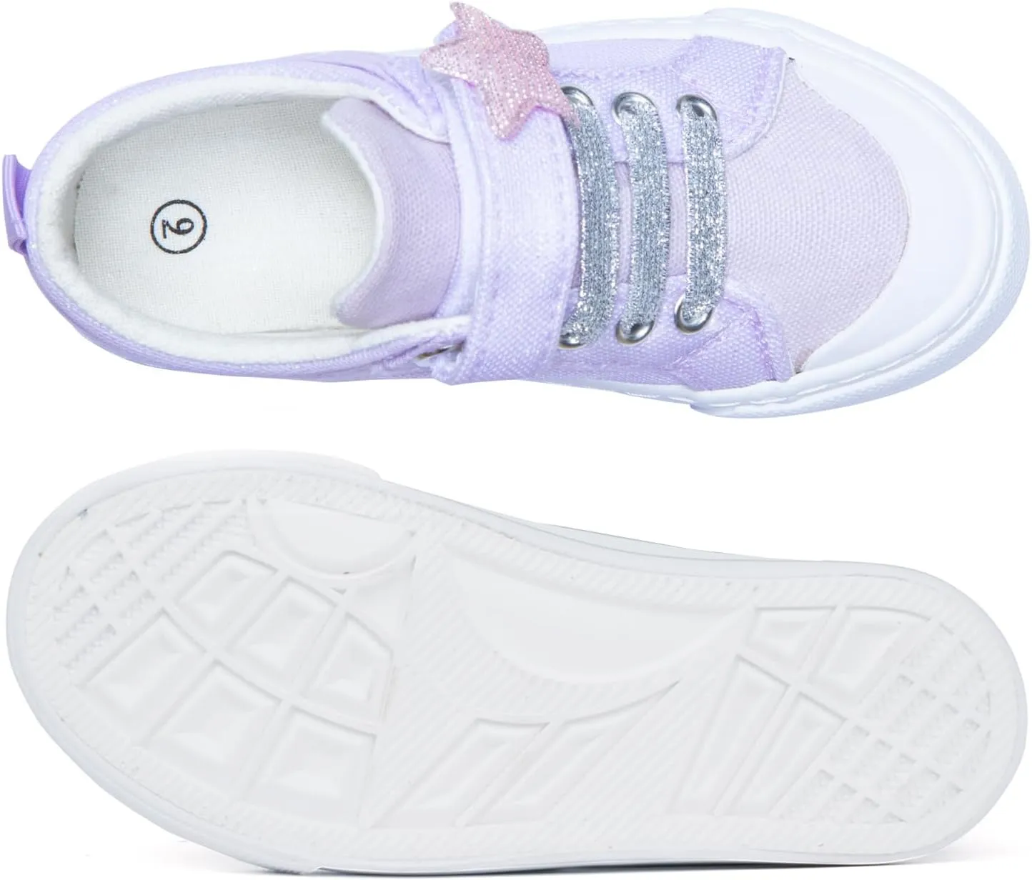 ToandonToddler Kids Sneakers Sparkle Fashion Glitter Sequins Canvas Shoes