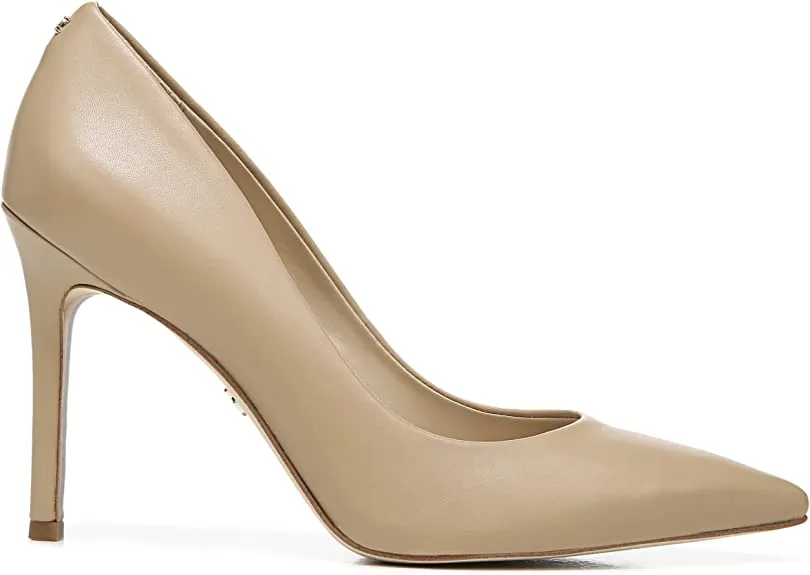 Toe Wide array Leather Fashion Sam Beige Pumps Price-conscious Heel Stiletto Slip Pointed On Edelman Hazel