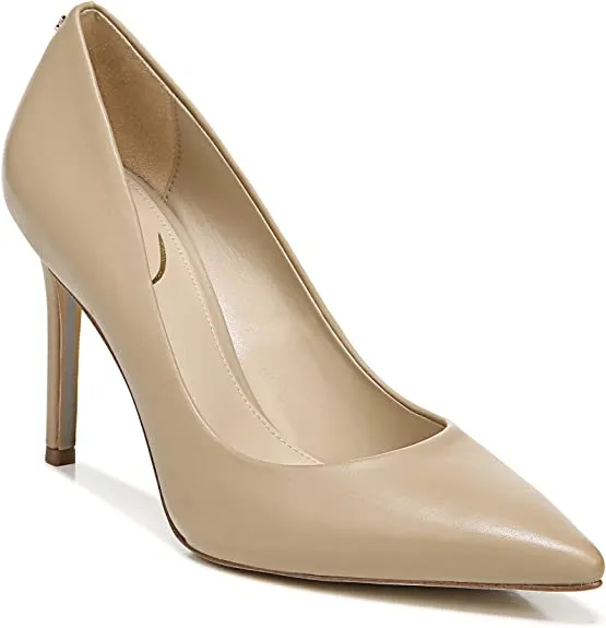 Toe Wide array Leather Fashion Sam Beige Pumps Price-conscious Heel Stiletto Slip Pointed On Edelman Hazel