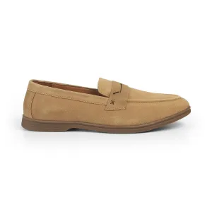 Tresmode Veni Beige Men's Suede Leather Loafers