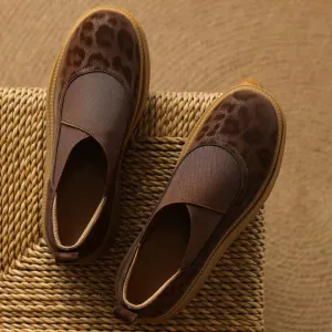 Vera Leopard Leather Platform Loafers