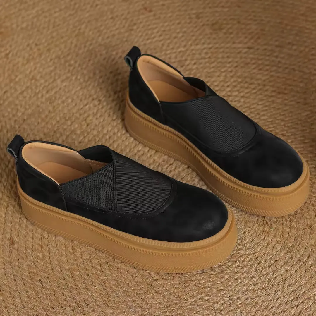 Vera Leopard Leather Platform Loafers
