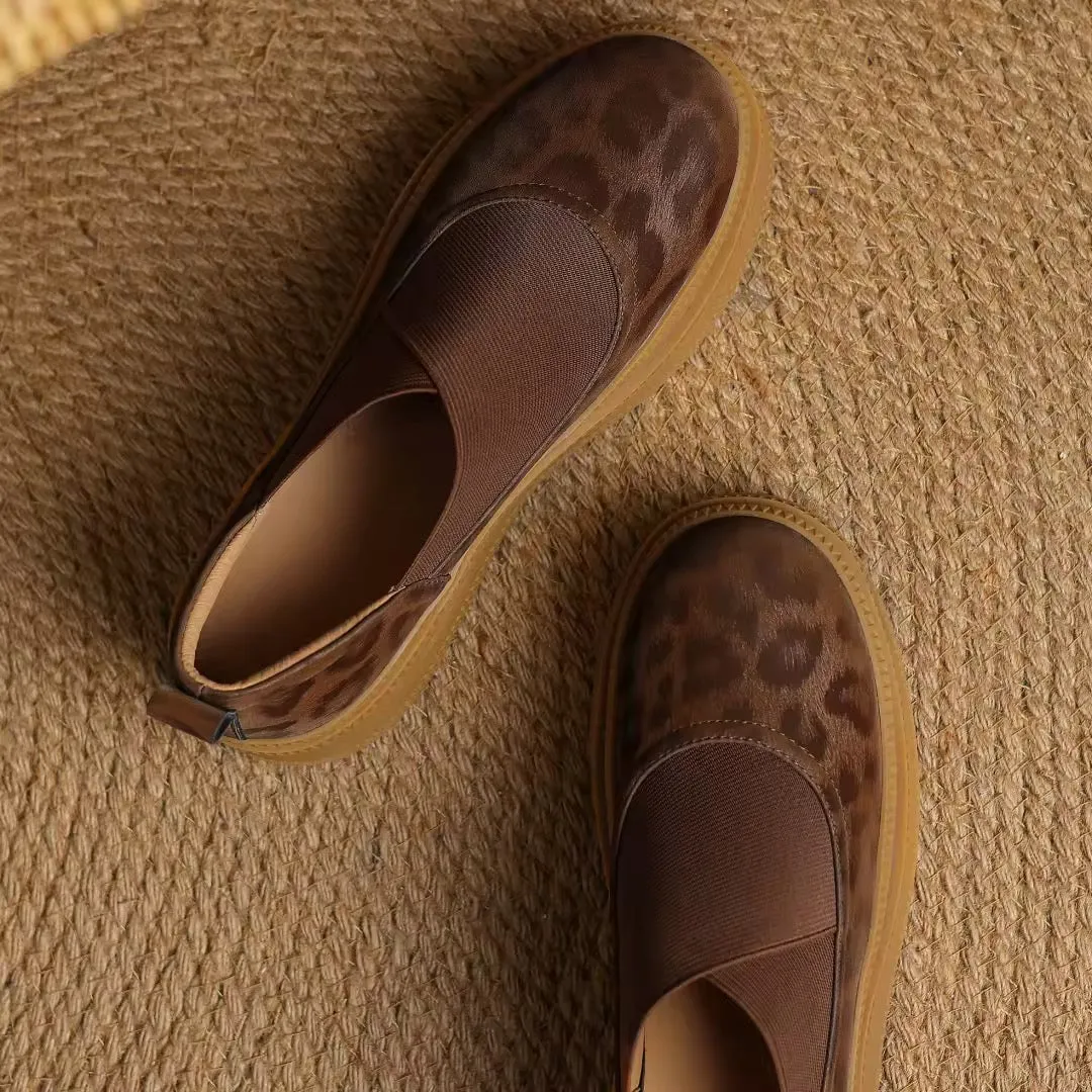 Vera Leopard Leather Platform Loafers