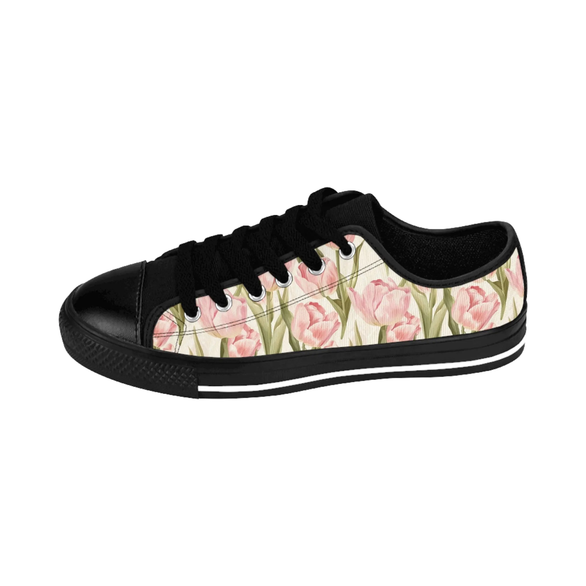 Watercolor Pink Tulips Women's Sneakers