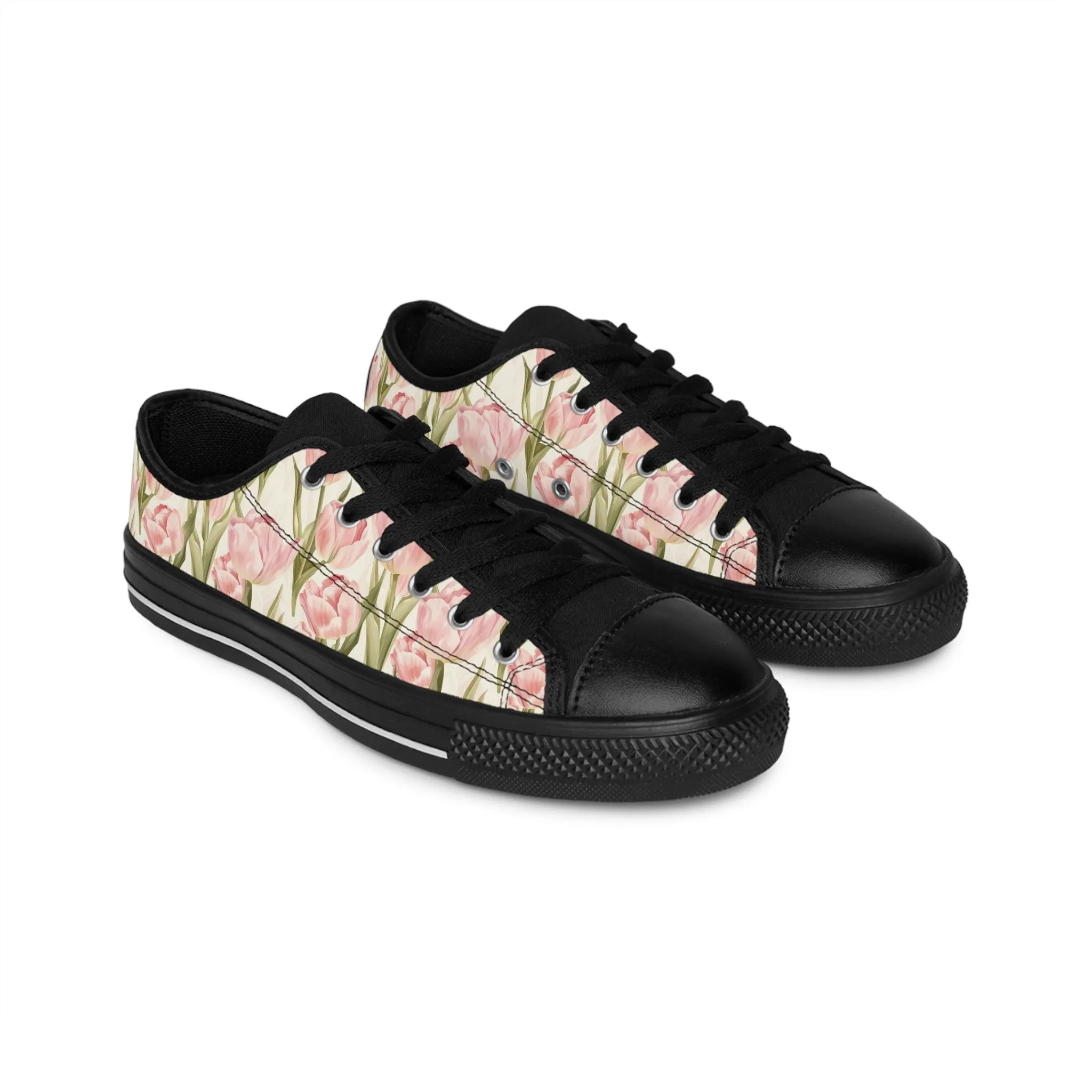 Watercolor Pink Tulips Women's Sneakers