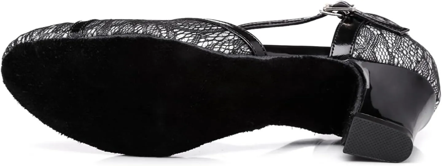 Women's Closed Toe Lace mesh Synthetic Ballroom Tango Latin Party Wedding Practice Professional Dance Shoes