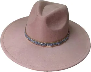 Women's Decal Suede Hat Wide Brim Fedora Hat Men's Autumn Winter Jazz Hat Classic Suede Fedoras Sombrero