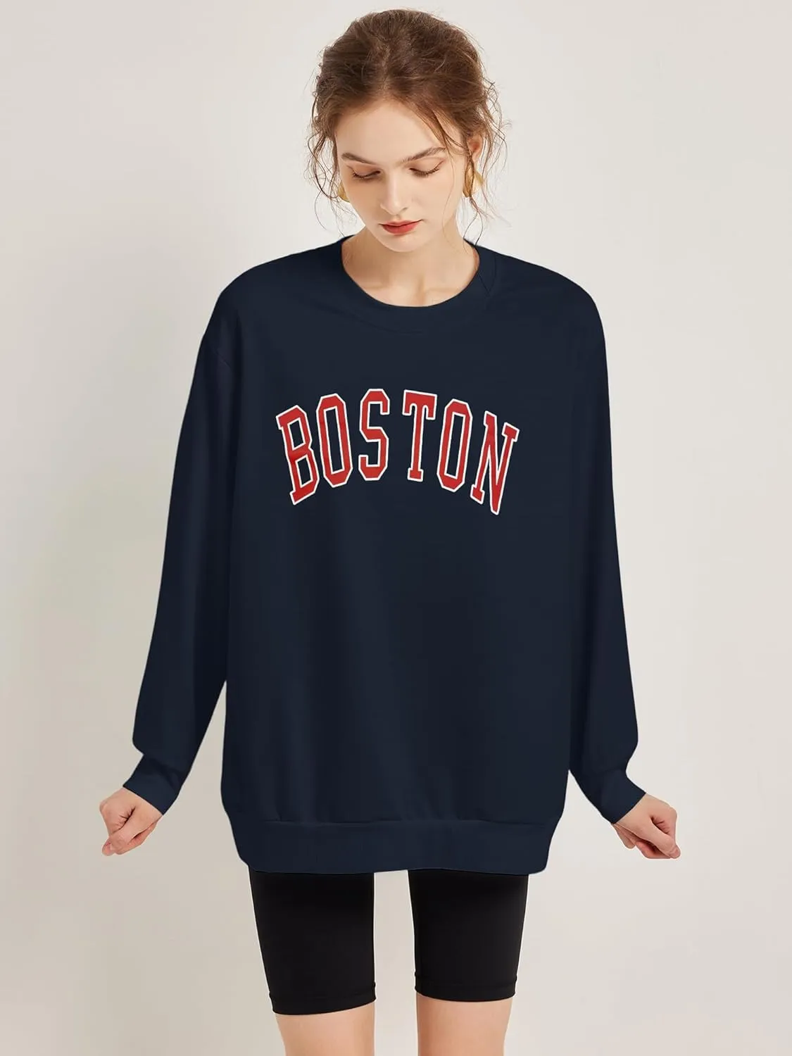 Women's Graphic Sweatshirts Oversized Long Sleeve Cute Los Angeles Loose Crewneck Pullover Sweatshirt