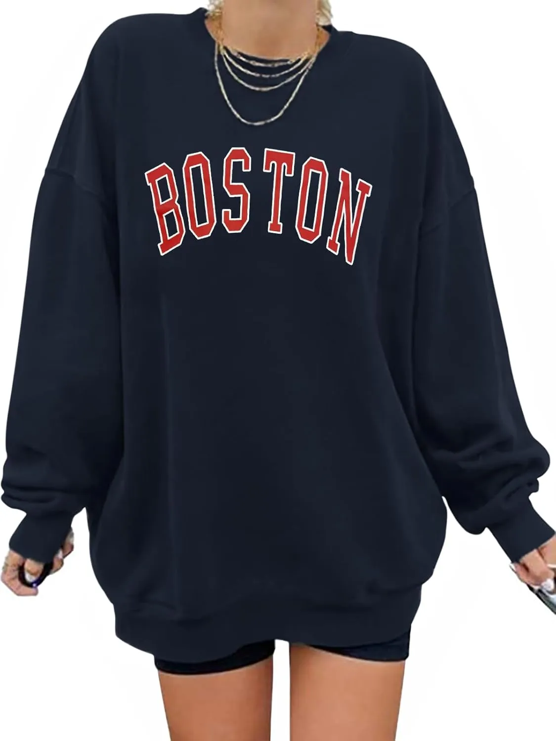 Women's Graphic Sweatshirts Oversized Long Sleeve Cute Los Angeles Loose Crewneck Pullover Sweatshirt