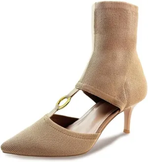 Women's Low Heeled Sandals Pointed Toe Heels Sexy Closed Toe Pump Breathable Elastic Dressy Wedding Shoes