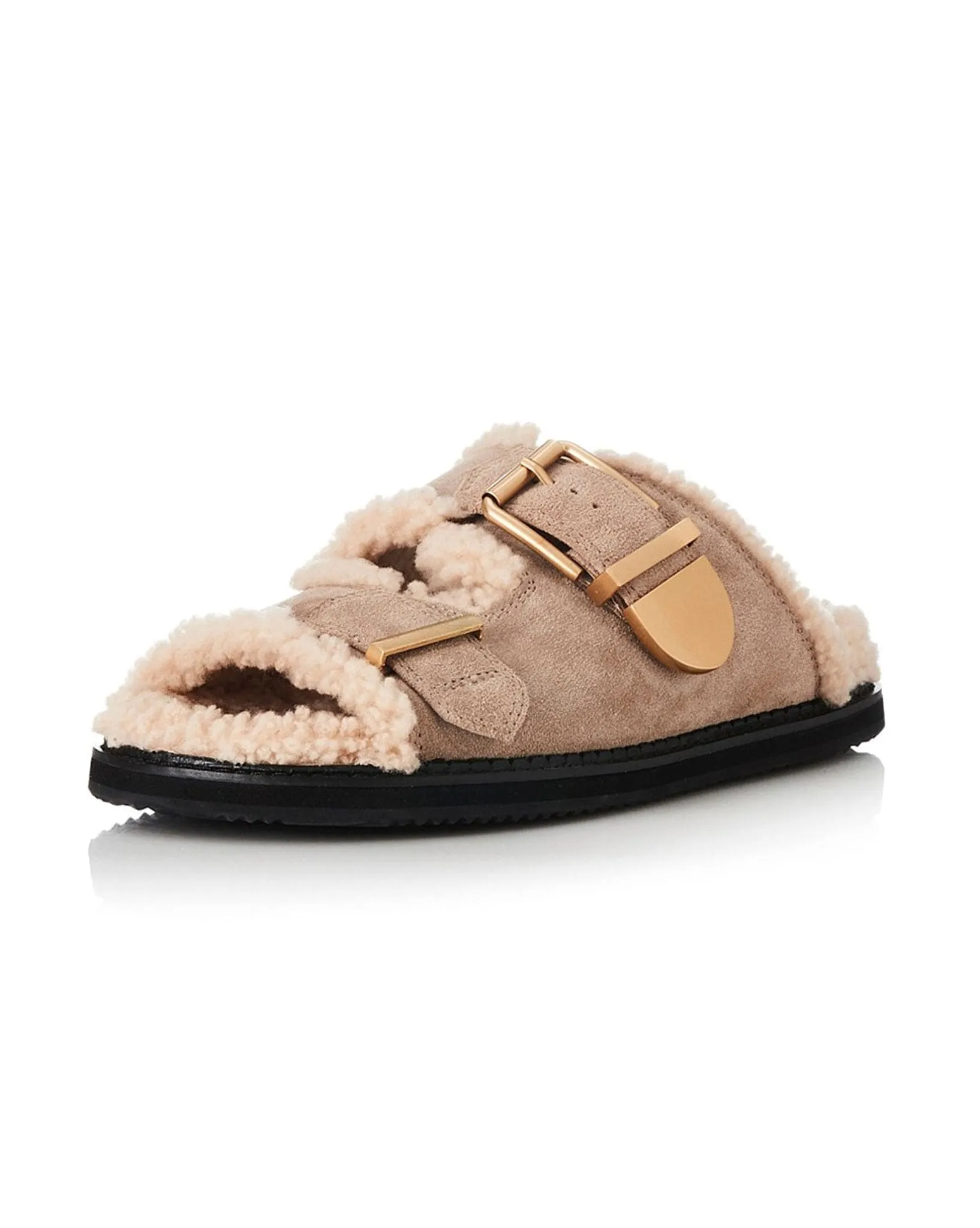 Womens Panama Sandals  - Natural Suede I Shearling