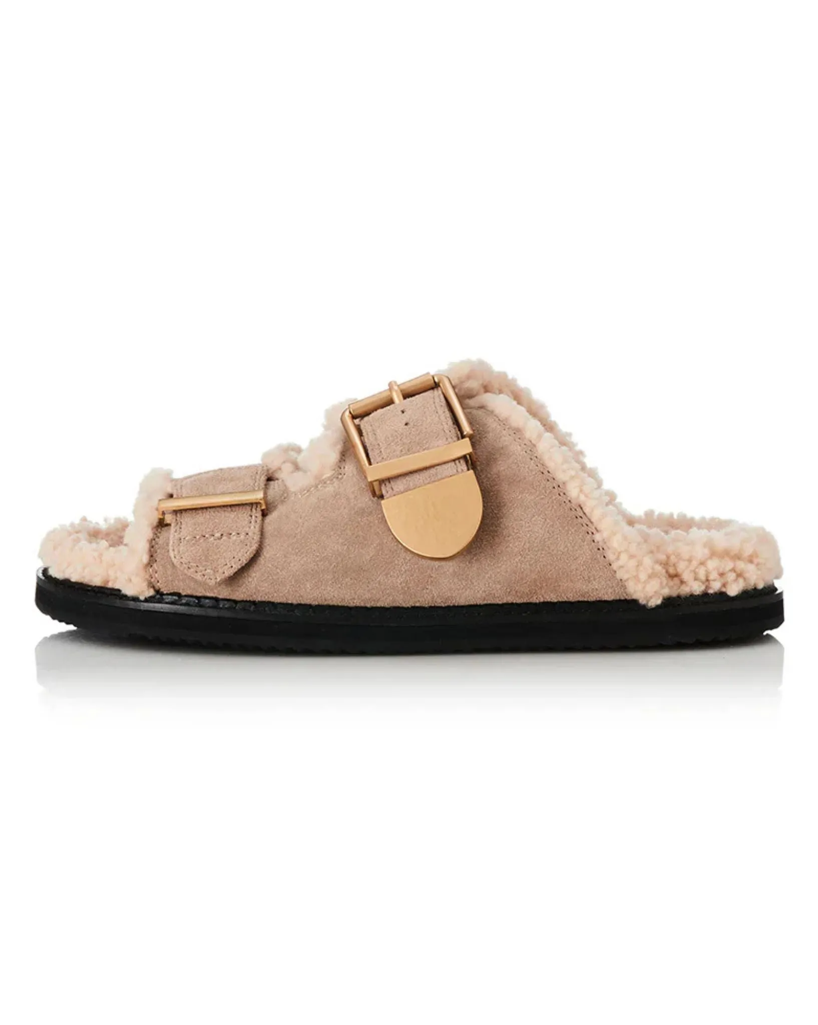 Womens Panama Sandals  - Natural Suede I Shearling