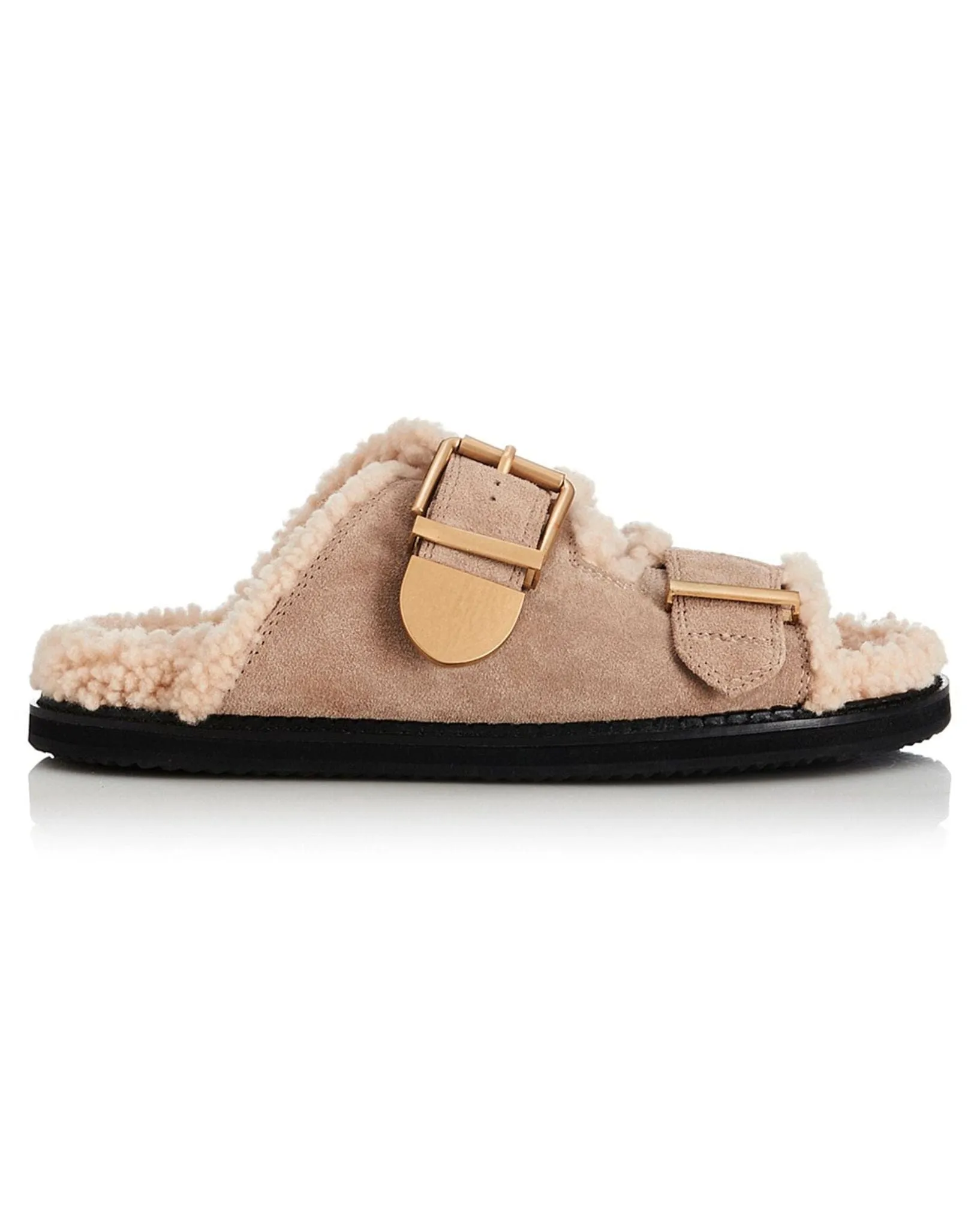 Womens Panama Sandals  - Natural Suede I Shearling