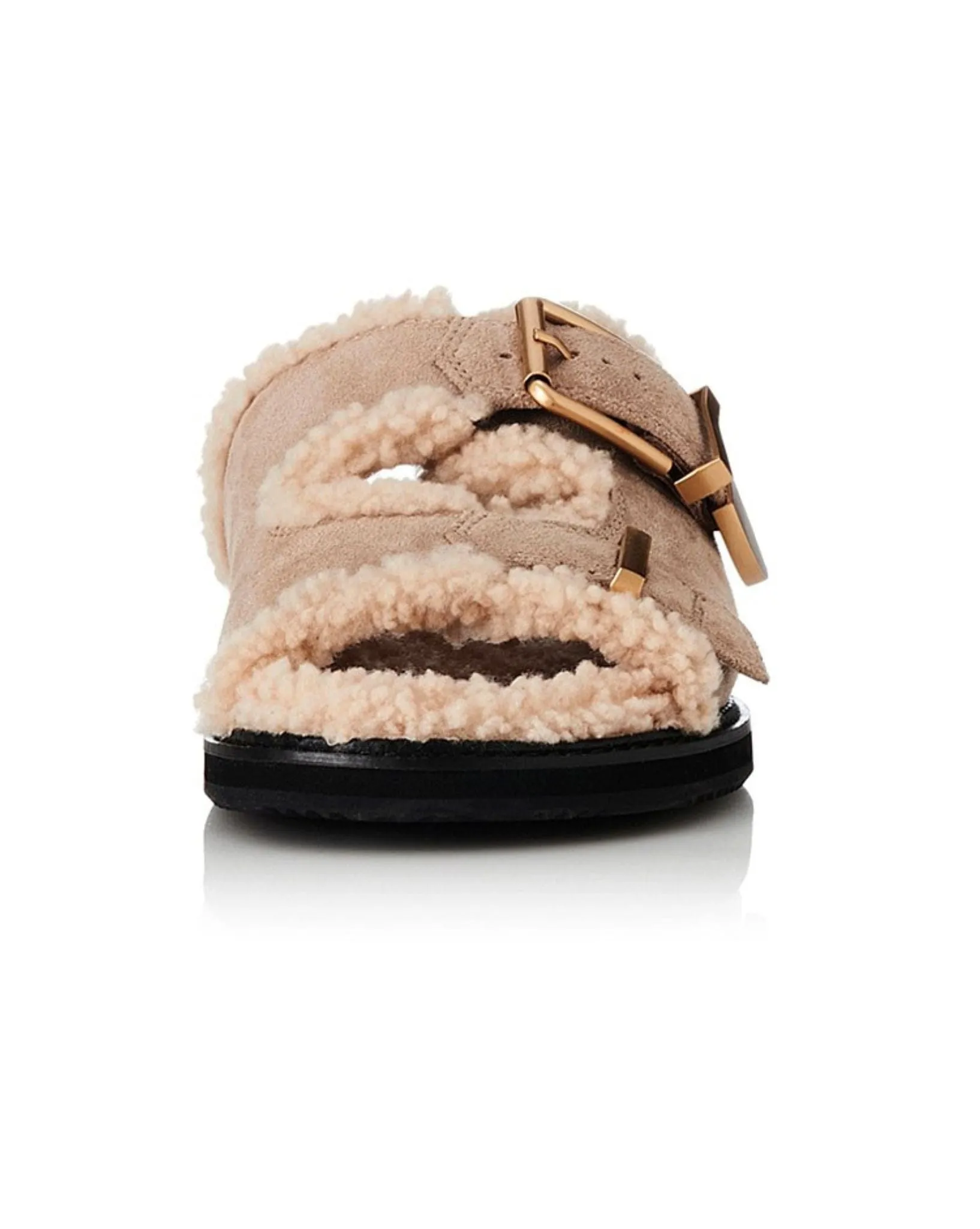Womens Panama Sandals  - Natural Suede I Shearling