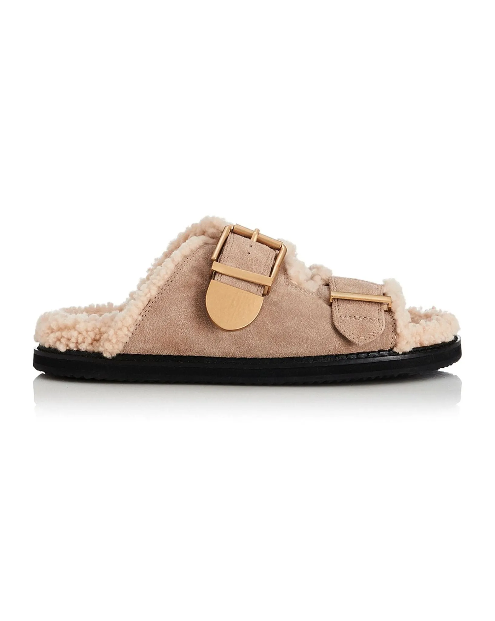 Womens Panama Sandals  - Natural Suede I Shearling