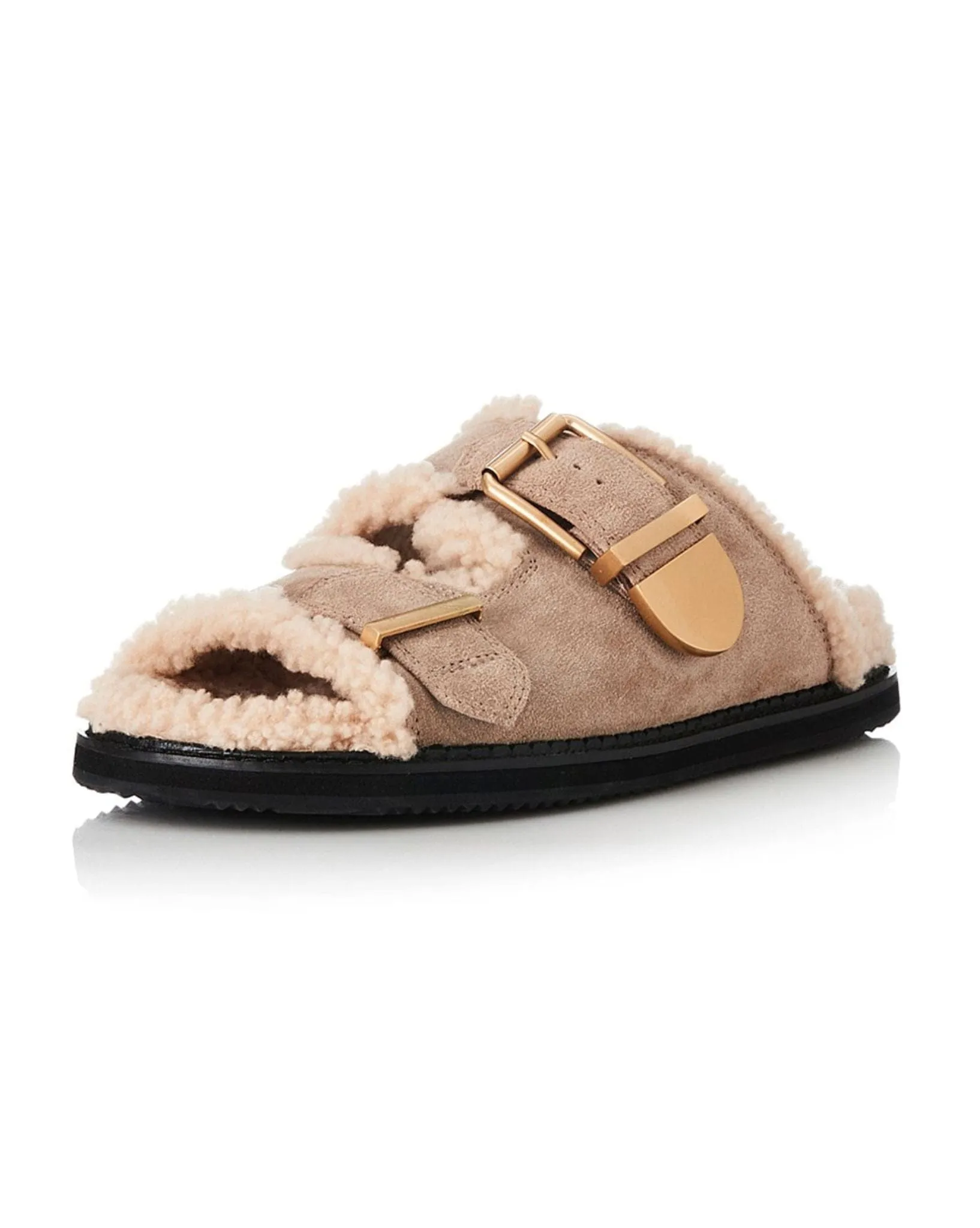 Womens Panama Sandals  - Natural Suede I Shearling