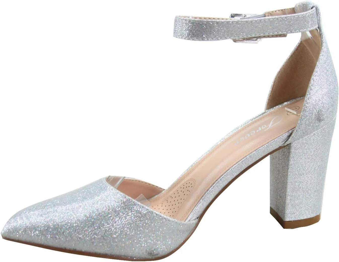 Women's Songful-6 by Forever Pointed Toe Ankle Strap Buckle Chunky Block Heel Sandals