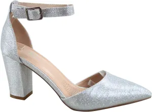 Women's Songful-6 by Forever Pointed Toe Ankle Strap Buckle Chunky Block Heel Sandals