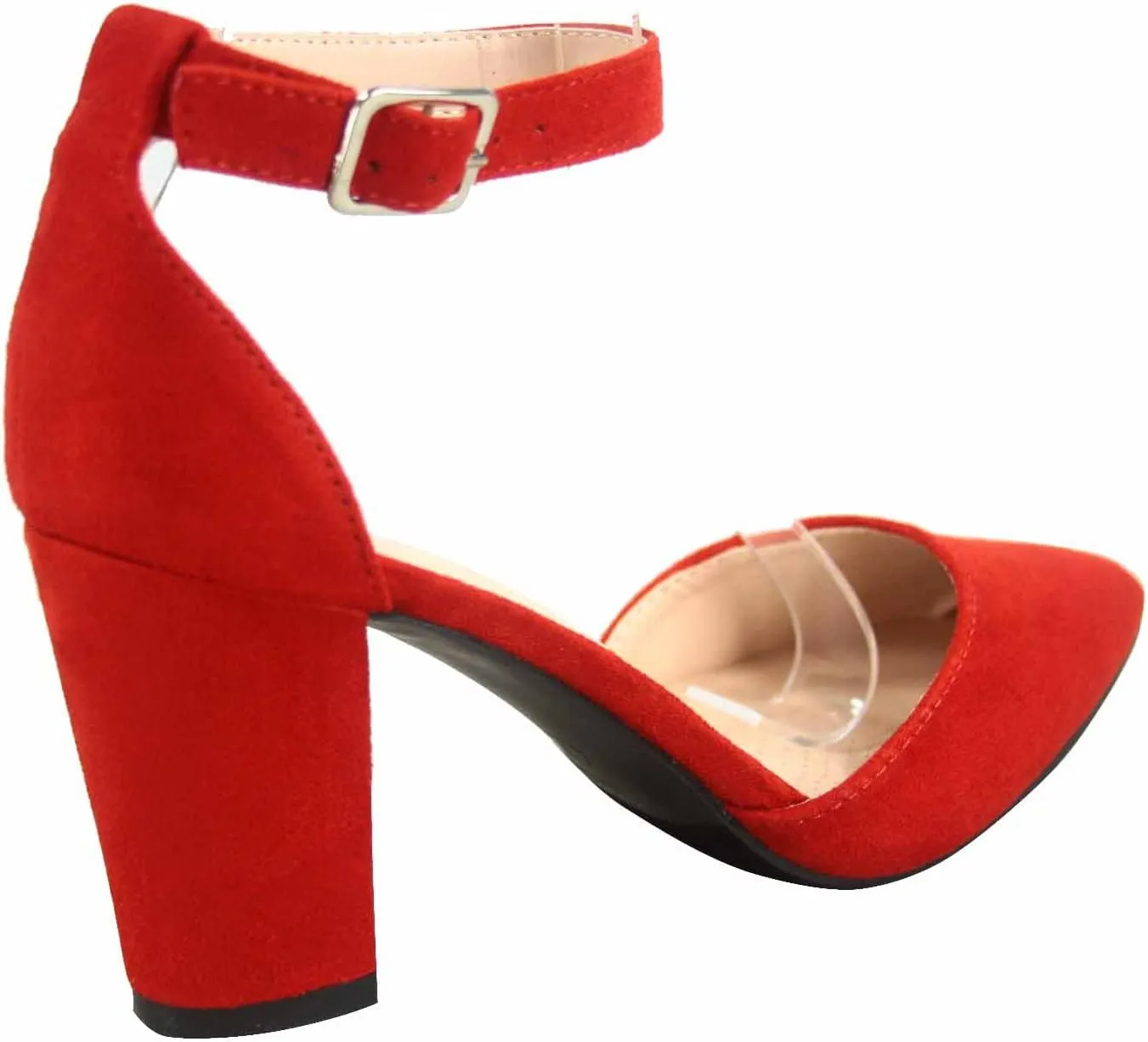 Women's Songful-6 by Forever Pointed Toe Ankle Strap Buckle Chunky Block Heel Sandals