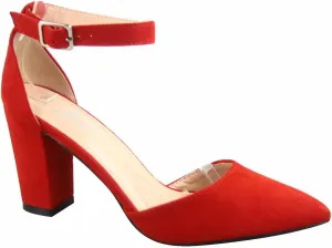 Women's Songful-6 by Forever Pointed Toe Ankle Strap Buckle Chunky Block Heel Sandals
