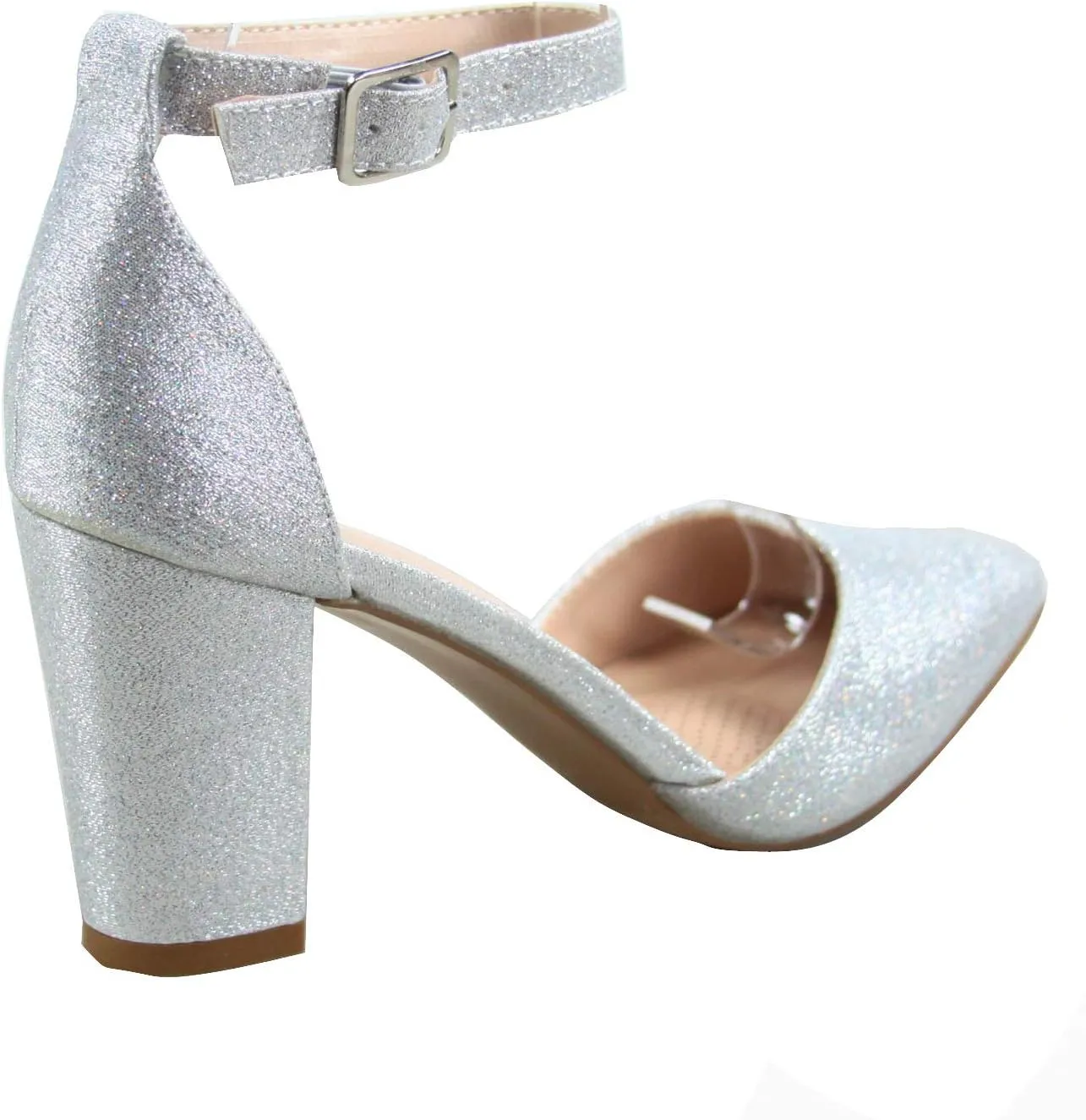 Women's Songful-6 by Forever Pointed Toe Ankle Strap Buckle Chunky Block Heel Sandals