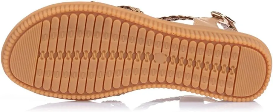 Youllyuu Women Ethnic Sandals Summer Woven Sandals Wedge Sandals